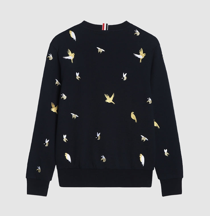 Premium 100% Cotton Embroidered Zip - Up Hoodie - Full - Zip Hooded Sweatshirt | Thom Browne