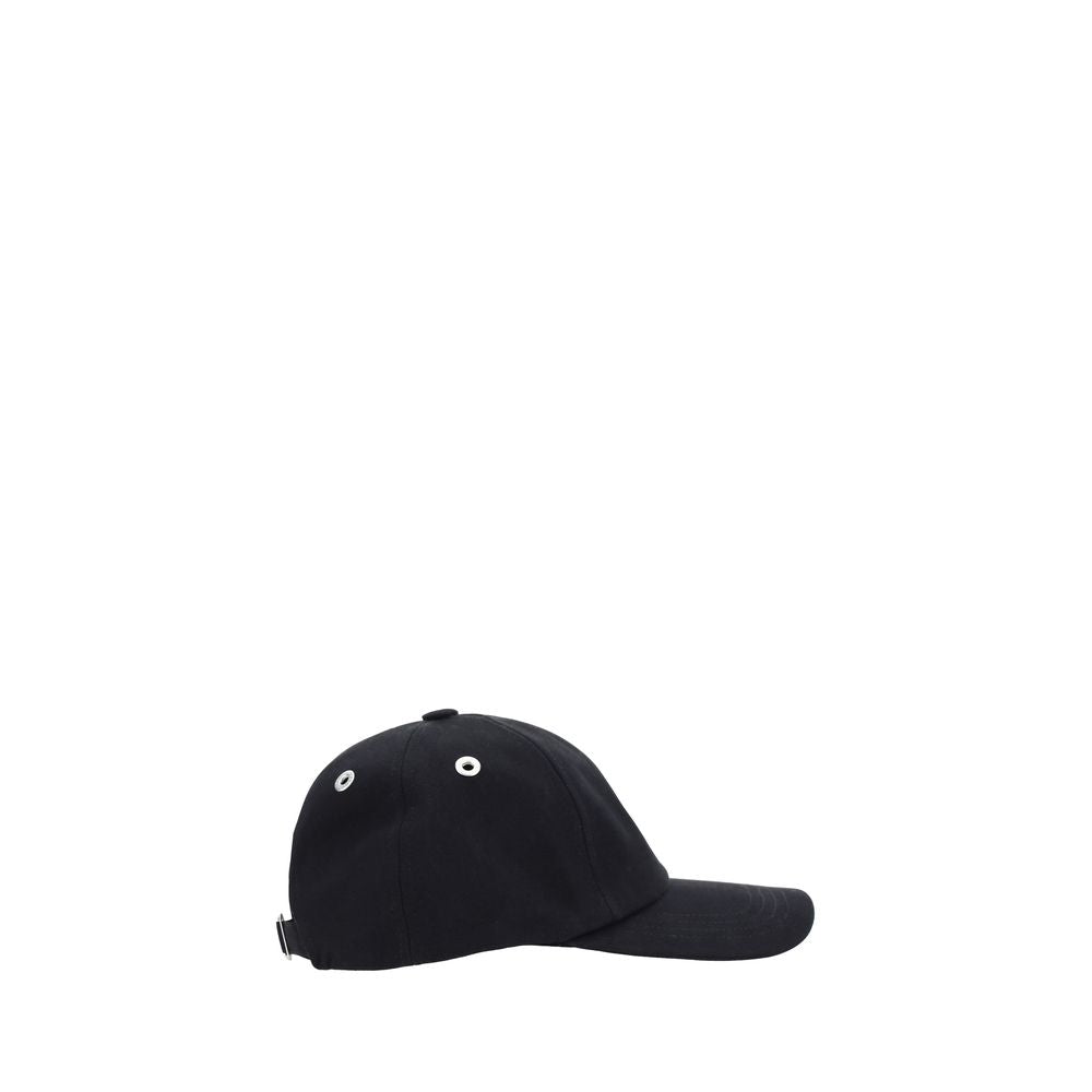 AMI Paris Black Cotton Baseball Cap