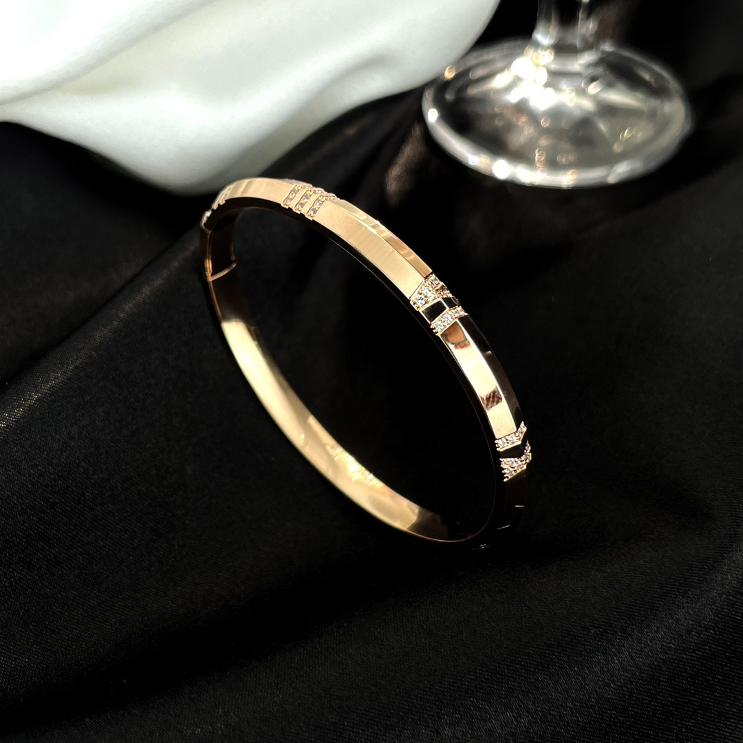 TIFFANY ATLAS BRACELET 6MM DIAMOND PINK GOLD
