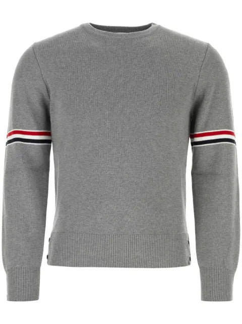 Thom Browne Milano stitch RWB arm stripe pullover