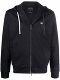 Emporio Armani logo-patch zip-up hoodie