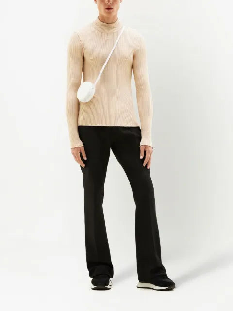 Courrèges rib-knit mock-neck jumper