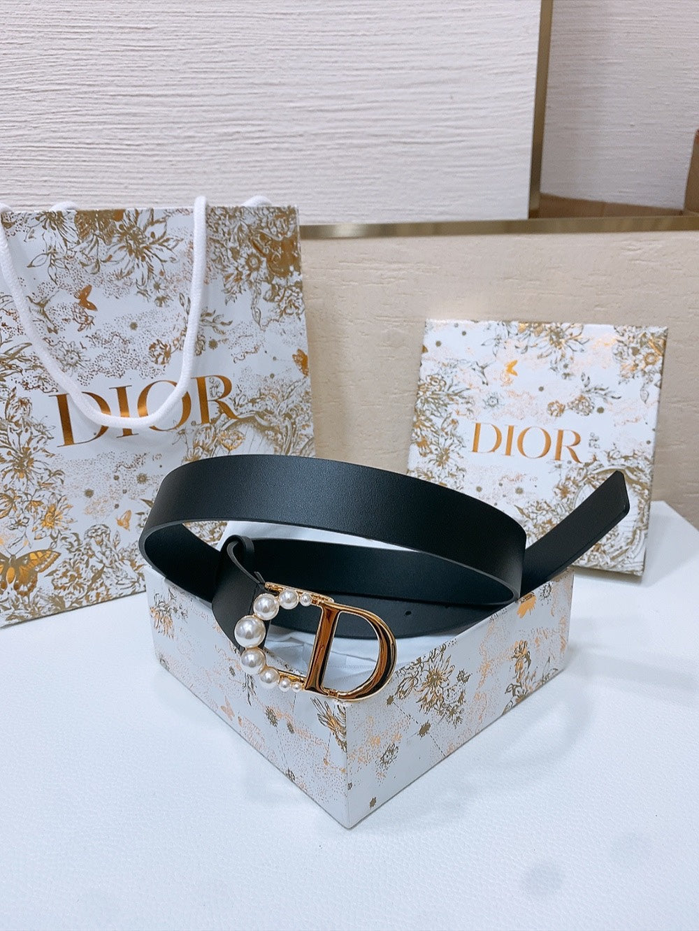 DIOR 25S BELT 30 MM IN BLACK CALFSKIN 586583