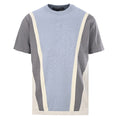Embossed Logo Color-Block Knit Short Sleeve Tee