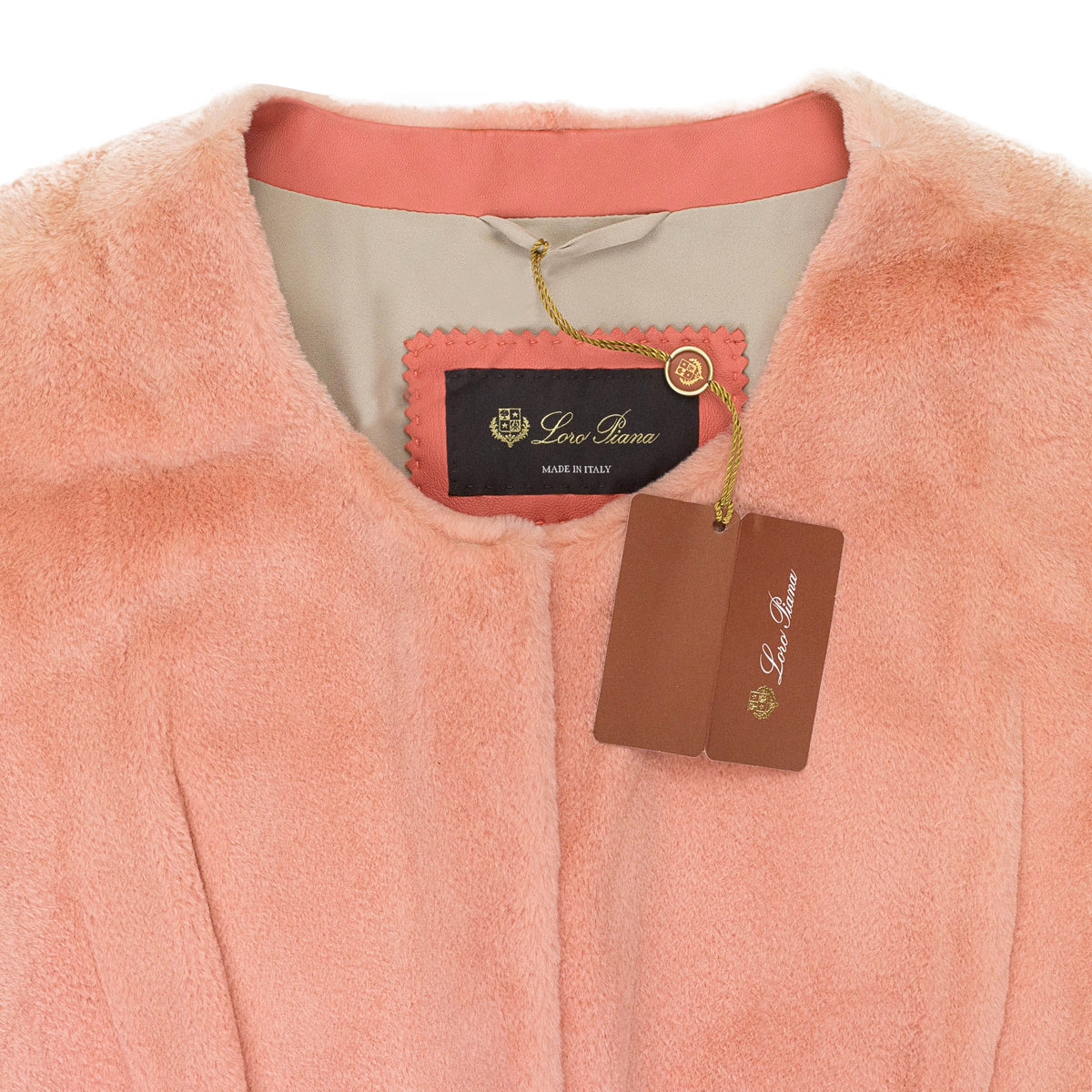 COLORBLOCK PATTERN FUR CORAL JACKET