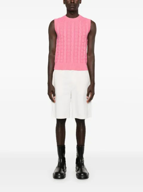 Acne Studios Face logo-appliqué cable-knit jumper
