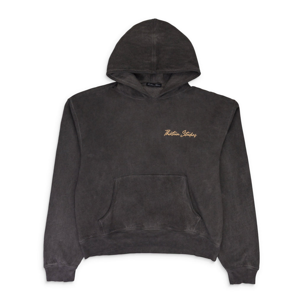 BLACK OIL WASH HOODIE