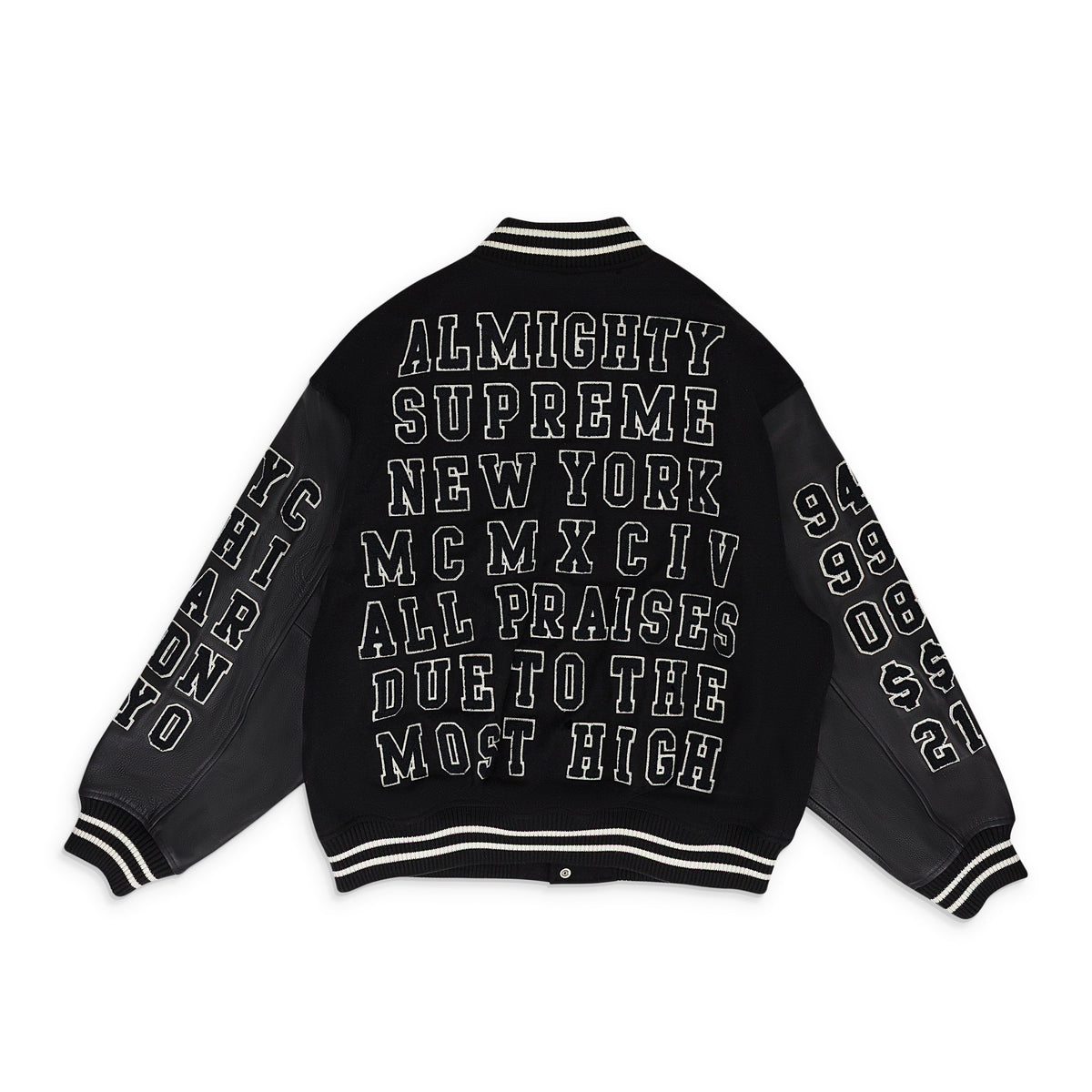 BLACK PRAISES VARSITY JACKET