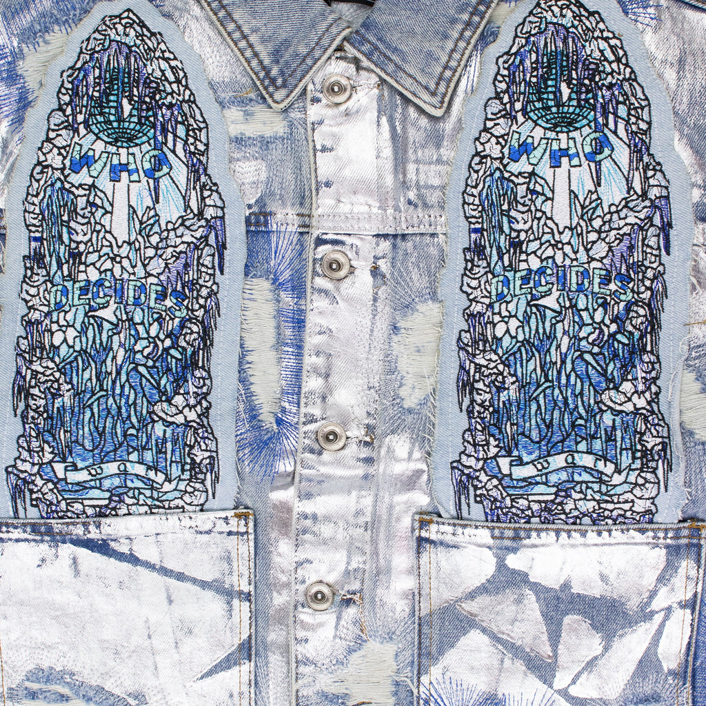 BLUE HEAVY METAL DENIM TRUCKER JACKET