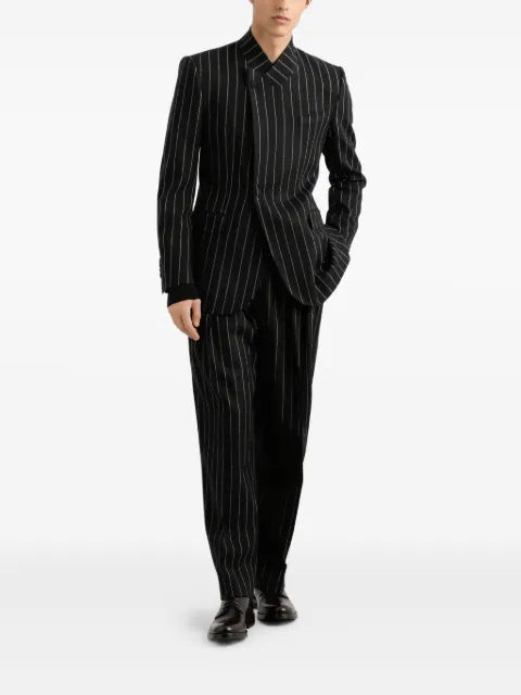 Dolce & Gabbana pinstripe-pattern mandarin-collar blazer