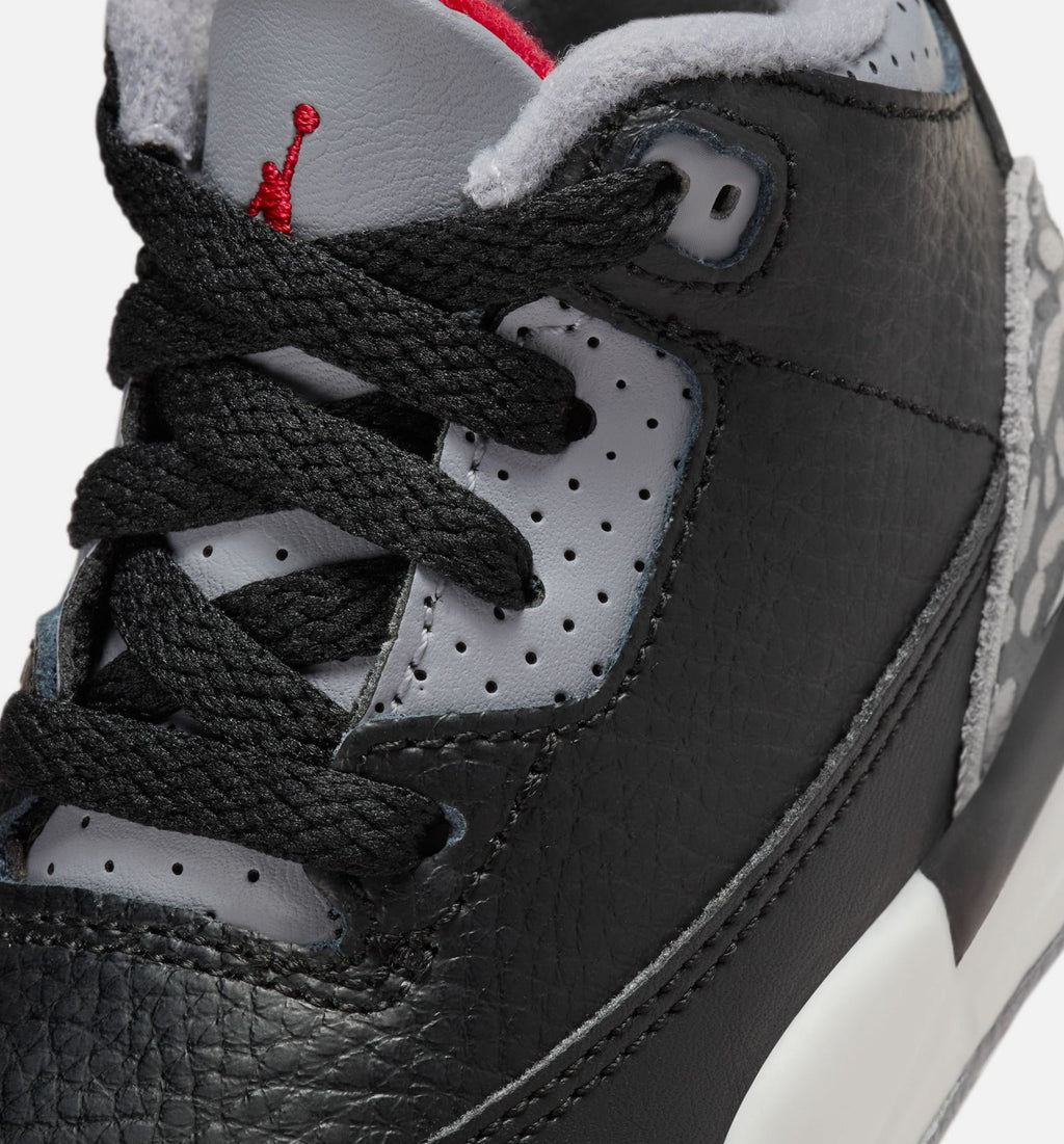 Air Jordan 3 Retro Black Cement Infant & Toddler Lifestyle Shoes - Black/Fire Red/Cement Grey/Summit White