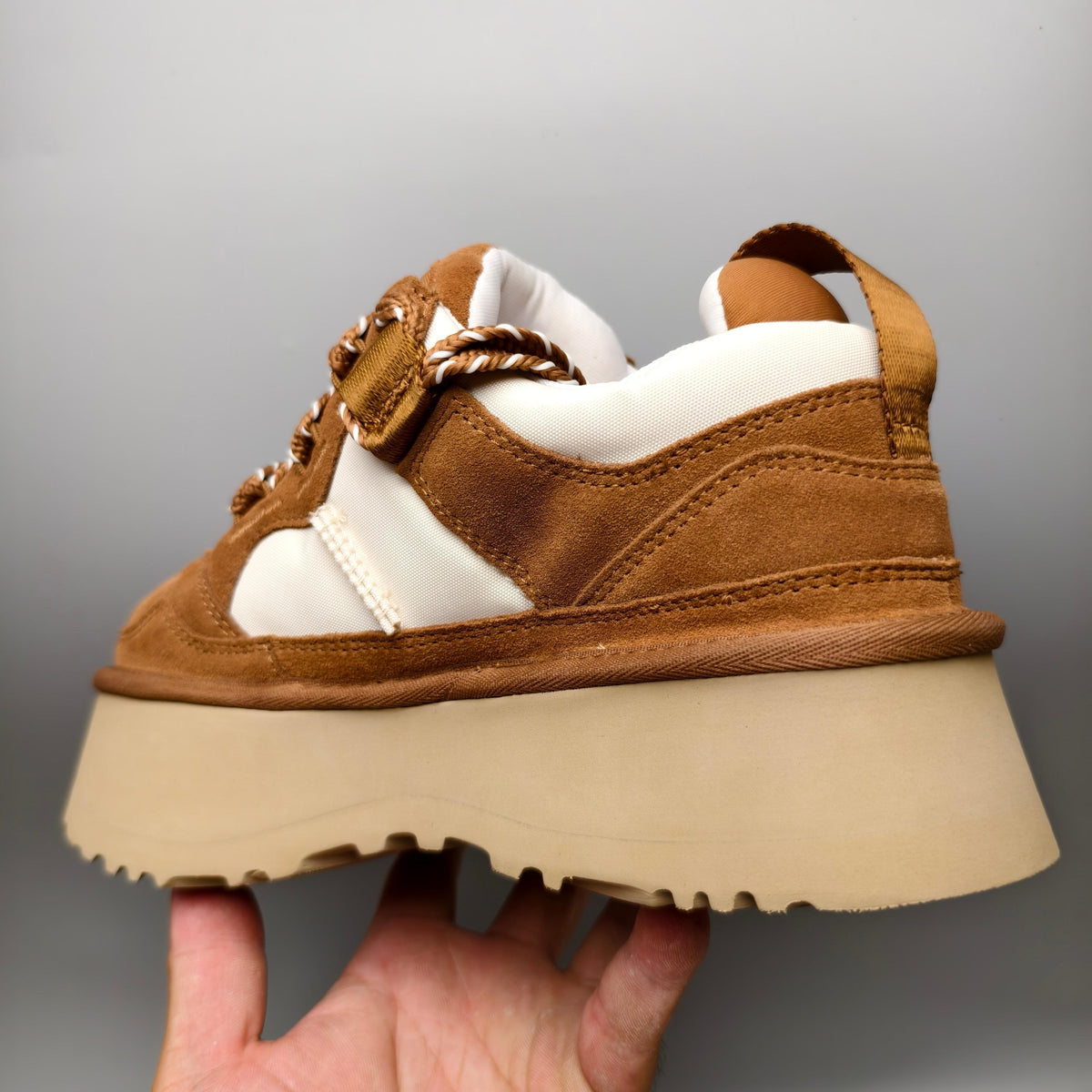 Chestnut Chunky Sole Dad Sneakers — Lace-Up | New Arrival | In Stock