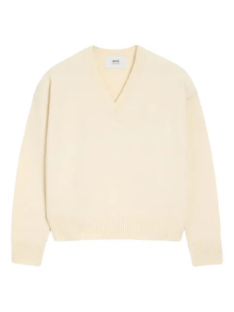 AMI Paris Ami De Coeur V-Neck wool sweater
