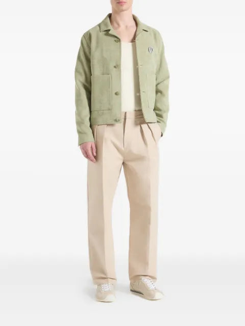 Manière De Voir Michel suede-effect jacket with revere collar