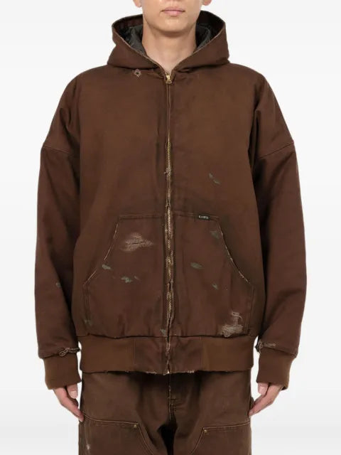 KAMIYA  Boro distressed hooded jacket