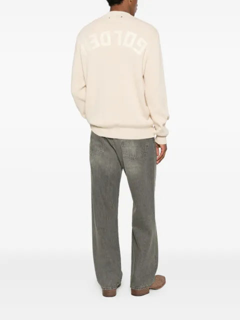 Golden Goose crew neck sweater with 'Golden' lettering on the back
