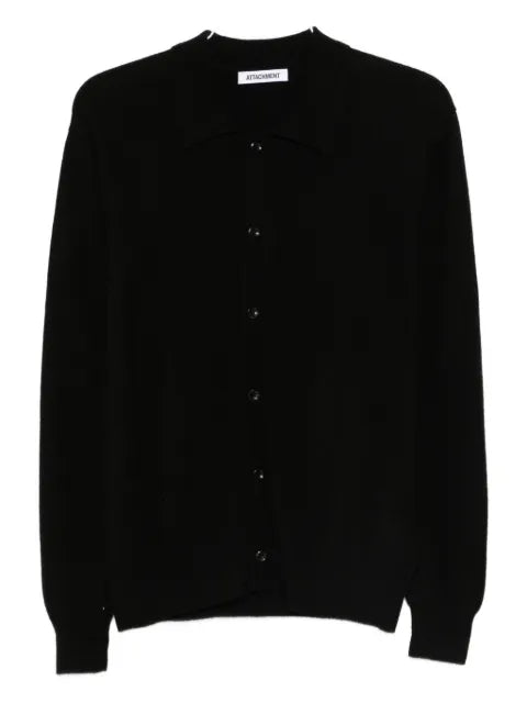 Attachment Cardigan with polo collar