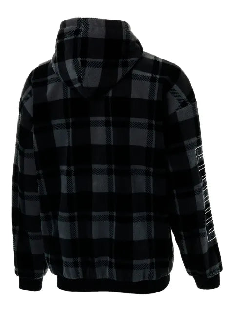 PUMA check-pattern drawstring hoodie