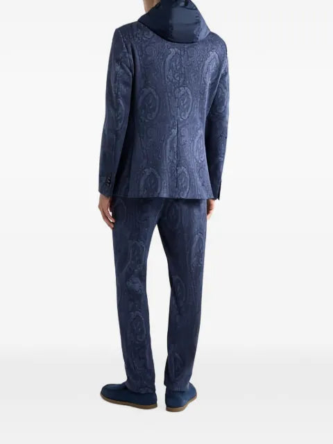 ETRO cotton-blend jacquard jacket with Arnica motif and bib