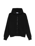 Stone Island 6100039 organic cotton fleece oversized-fit zip-up hooded sweatshirt with pockets
