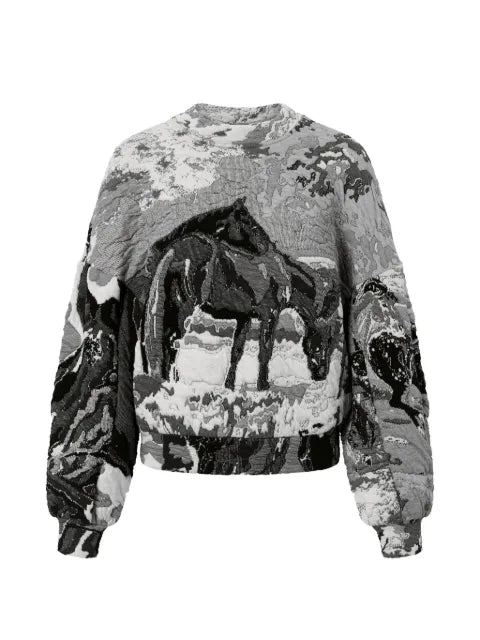 Anntian horses-pattern sweater