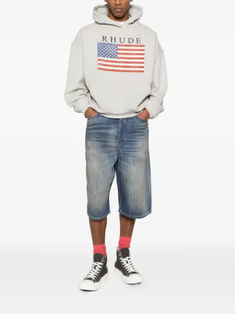 RHUDE flag-print hoodie