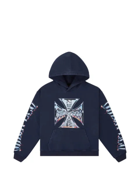 GODSPEED Chrome Motto "Navy Wash" hoodie
