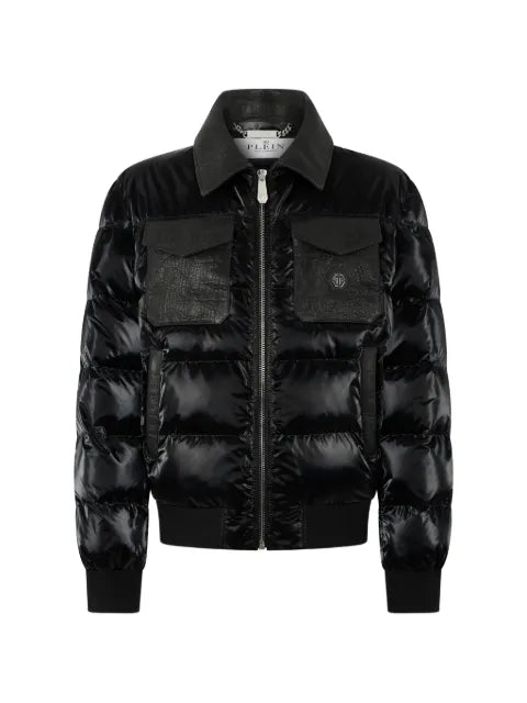 Philipp Plein nylon puffer jacket with cocco inserts