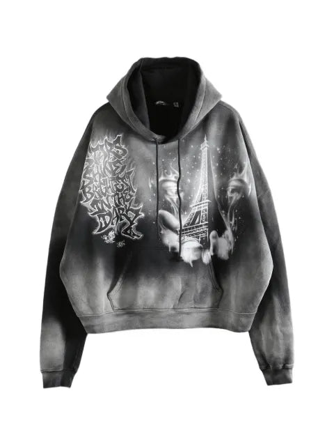 HELLSTAR "I Heart Paris" printed hoodie