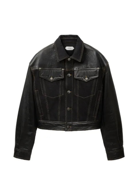Versace contrast-panel button-up jacket