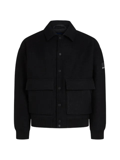 Karl Lagerfeld Jeans logo-patch bomber jacket