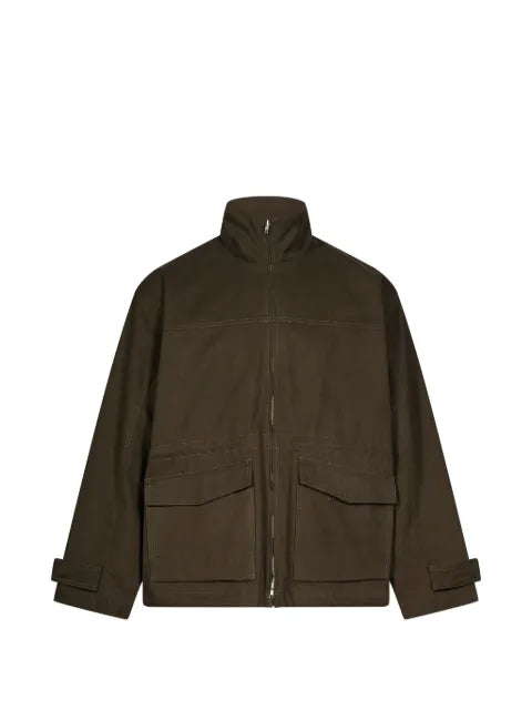 Another Aspect high-neck flap-pocket jacket
