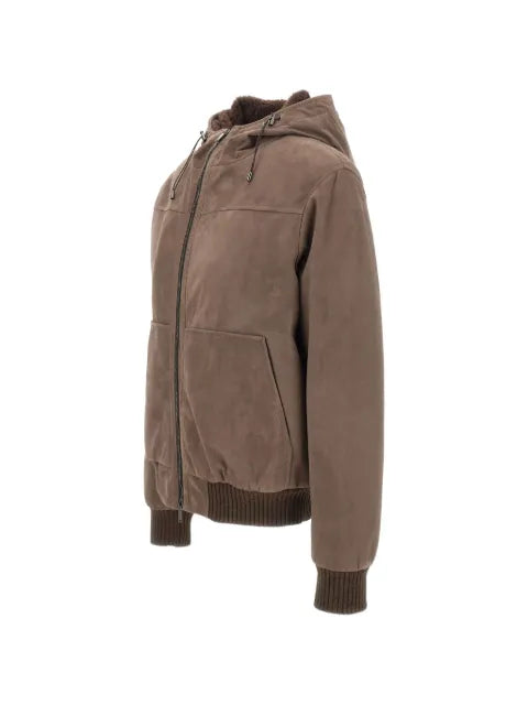 VOLFAGLI shearling-lined hooded bomber jacket