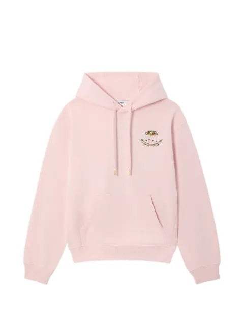 Casablanca x Pink Laduree embroidered hooded sweatshirt