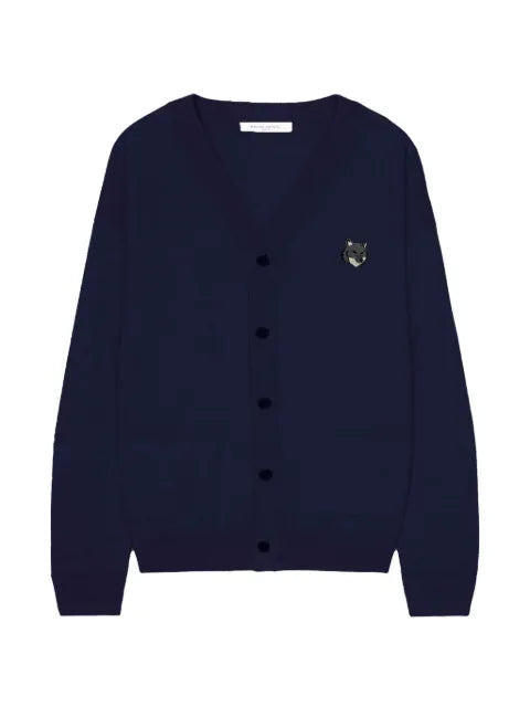 Maison Kitsuné logo-patch V-neck cardigan