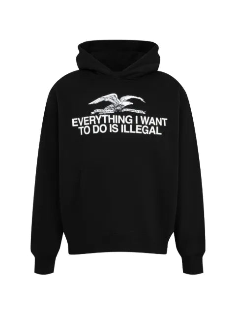 Pleasures Illegal graphic-print drawstring hoodie