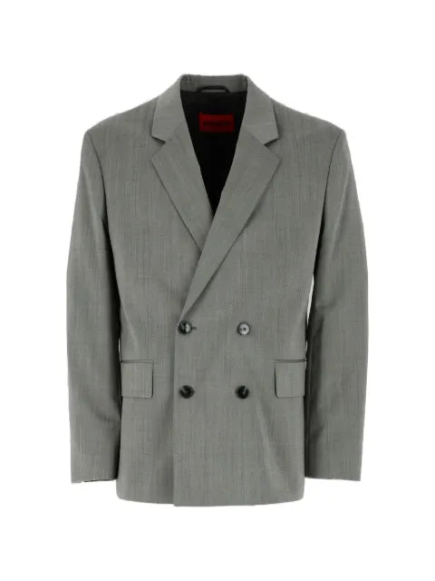 HUGO double-breasted peak-lapel jacket