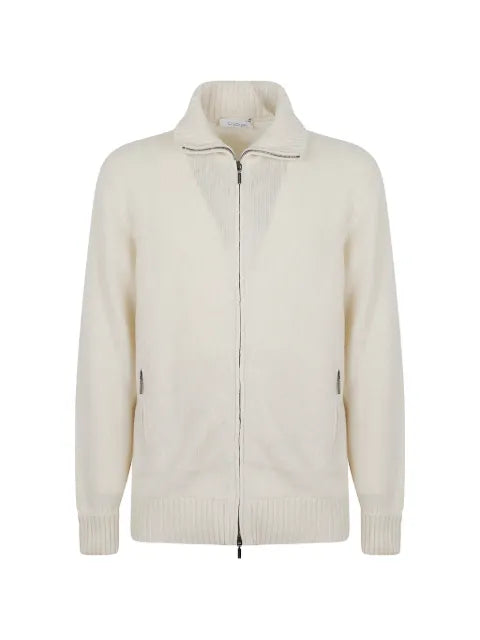 Cruciani ribbed-knit zip-up cardigan