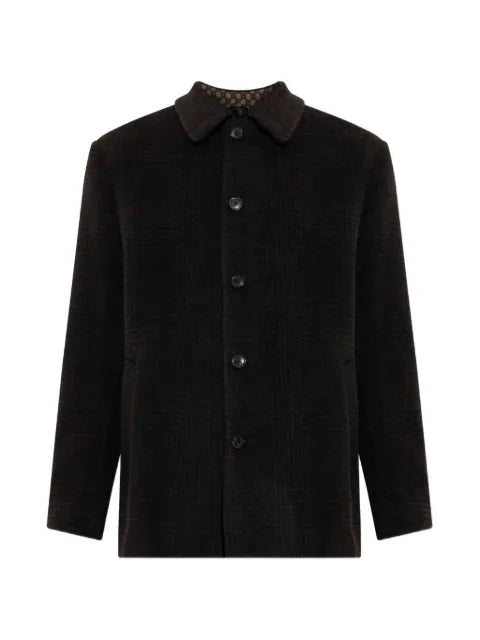 ETRO wool and alpaca wool pea coat with check motif
