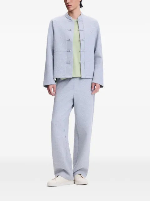 Shanghai Tang frog-fastening logo-embossed jacket