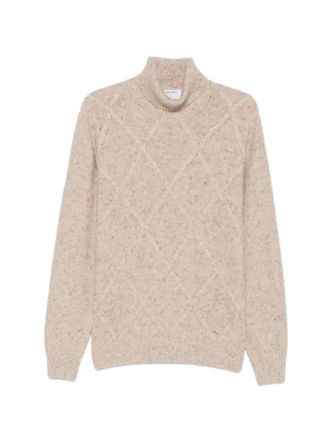 Gran Sasso diamond-knit roll-neck sweater