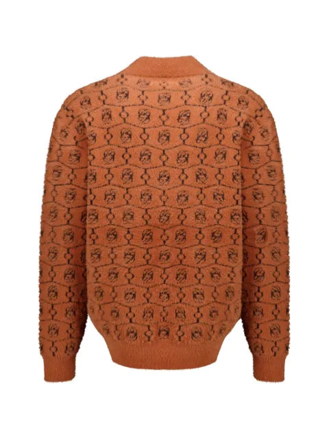 Drôle De Monsieur monogram-jacquard wool sweater