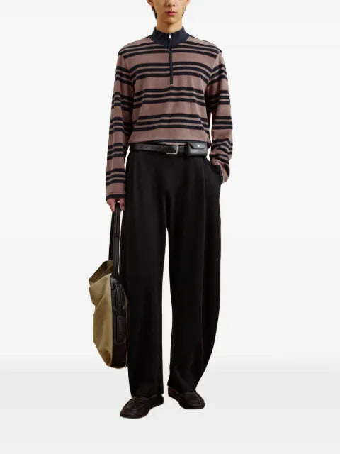 CROQUIS striped half-zip sweater