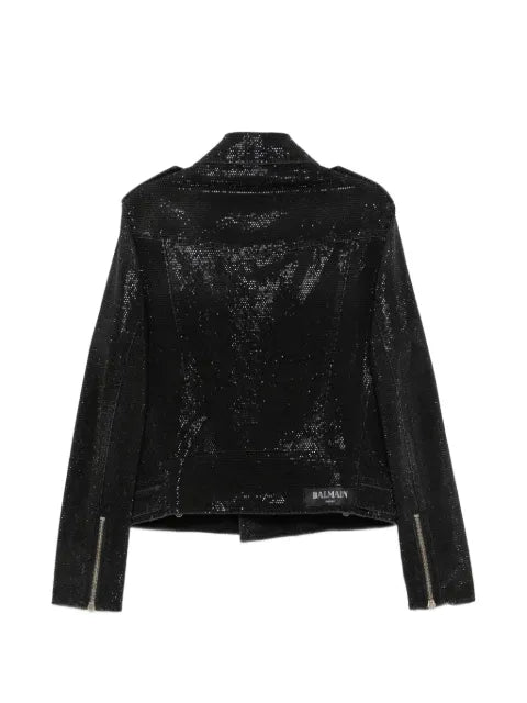 Balmain glass-dot biker jacket