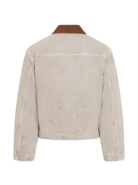 Balenciaga distressed corduroy-collar jacket