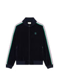 Drôle De Monsieur logo-embroidered velvet track jacket