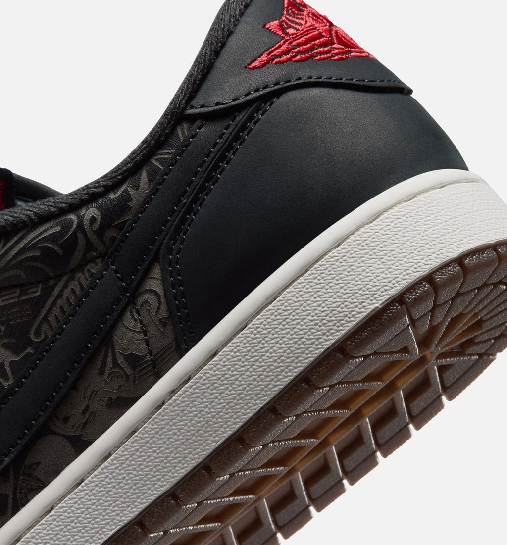 Air Jordan 1 Retro Low OG Mens Lifestyle Shoe - Black/Varsity Red/Summit White