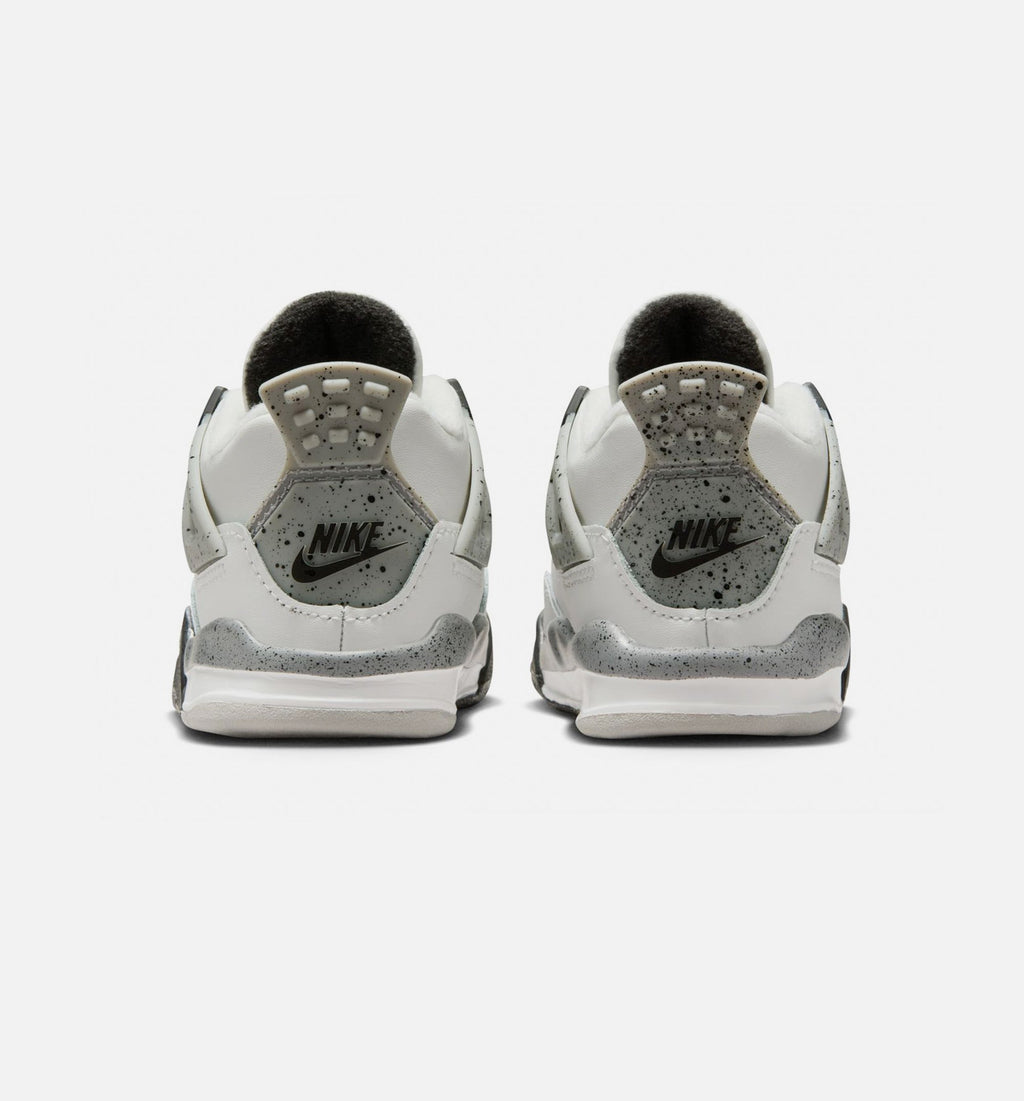 Air Jordan 4 Retro White Cement Infant/Toddler Lifestyle Shoe - Summit White/Fire Red/Cement Grey/Black