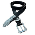 Cherub Angel Dagger Engraved Leather Belt Vintage Gothic Metal Tip