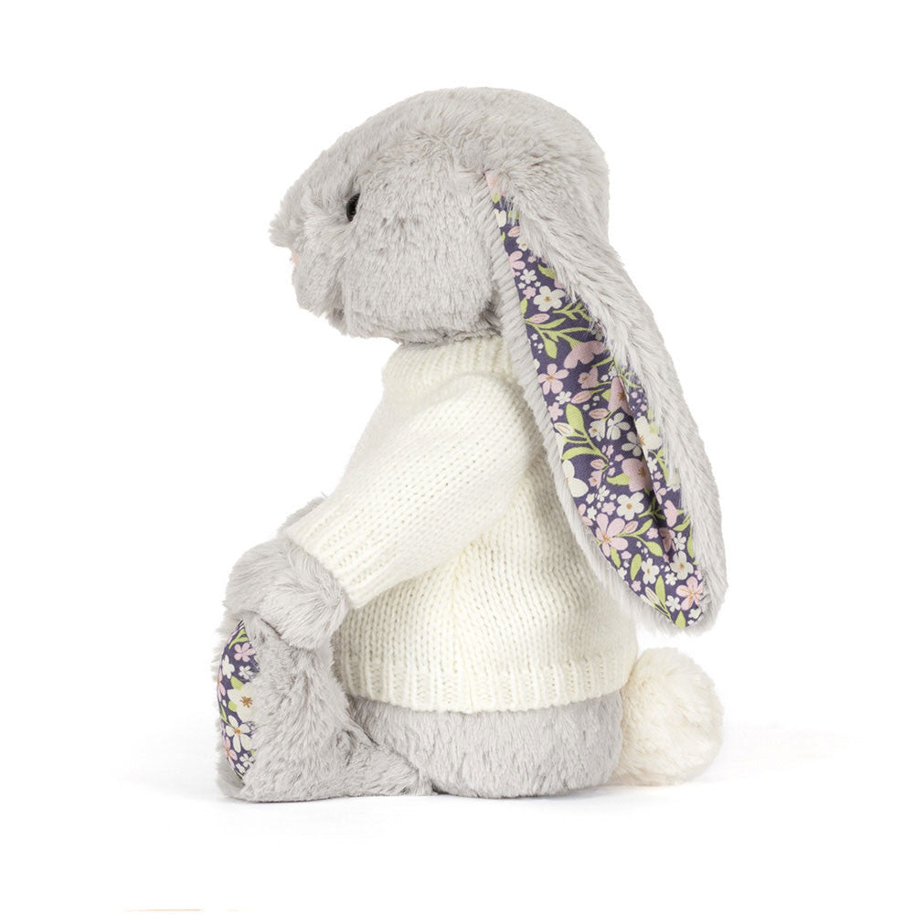 Blossom Silver Bunny 'Bloom' with Personalized Cream Jumper